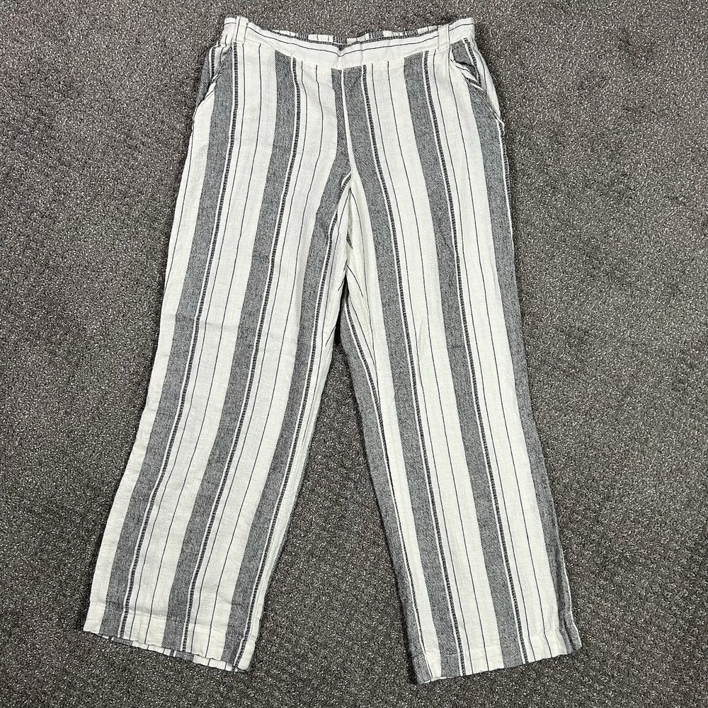 Maurices Striped Linen Blend Pants Women's Size Large EUC